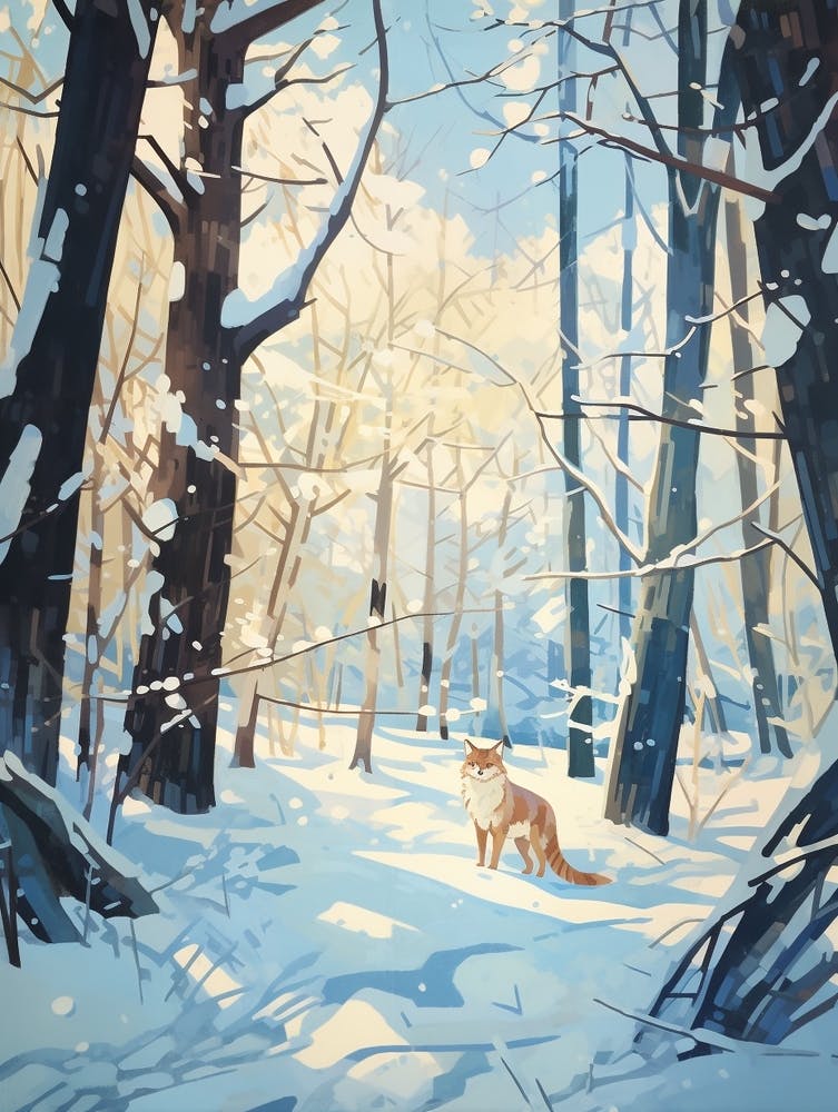 Winter Gray Wolf 1 Illustration