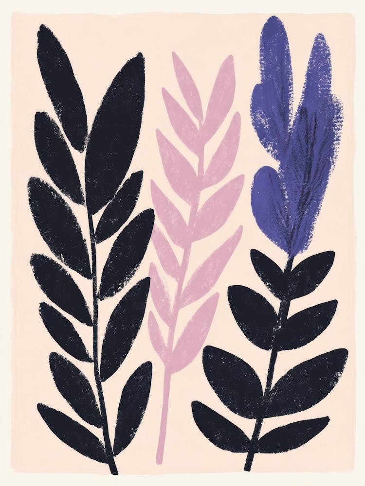 Feuilles Noires et Violettes