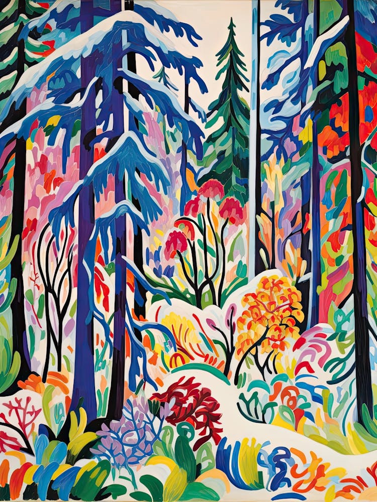 Winter Snow Snow Coniferous Forest Illustration 5