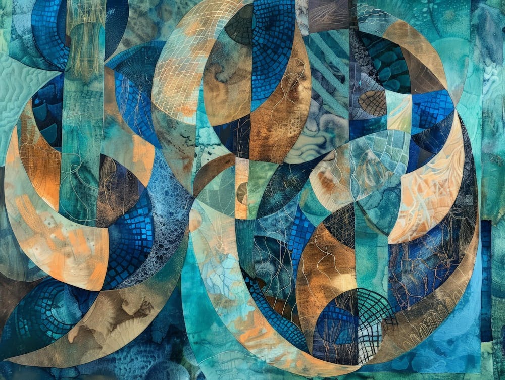 Abstract Blue And Tan