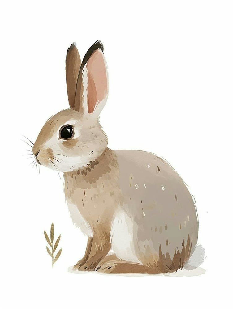 American Sable Rabbit Kids Illustration 1