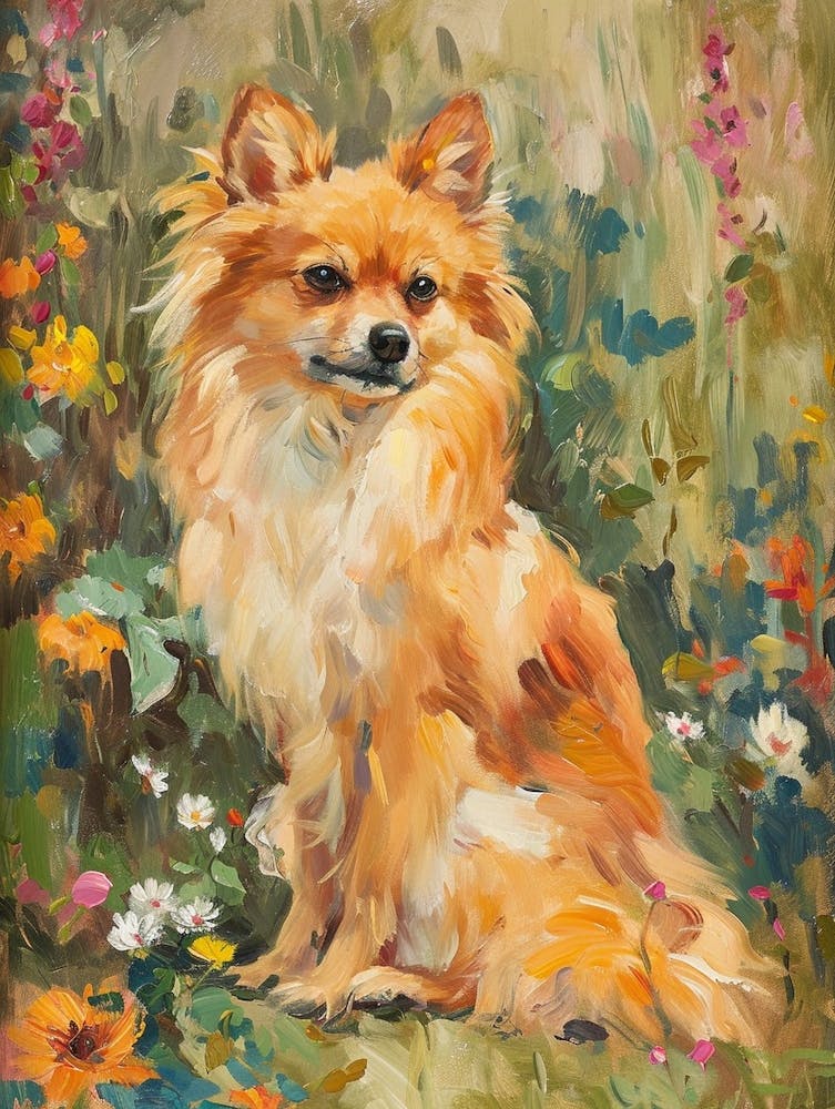 Finnish Spitz Acrylic Painting 1