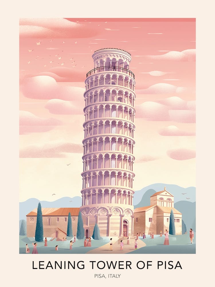Leaning Tower Of Pisa Italy 2 Travel Poster