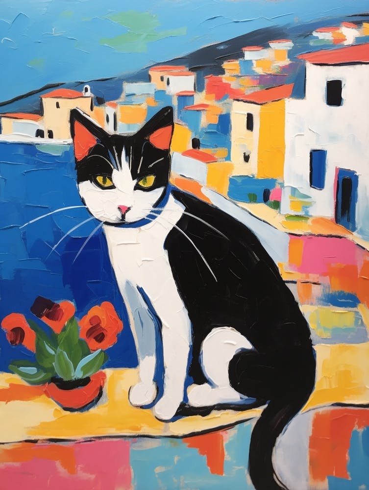 Painting Of A Cat In Sardinia Italy 3