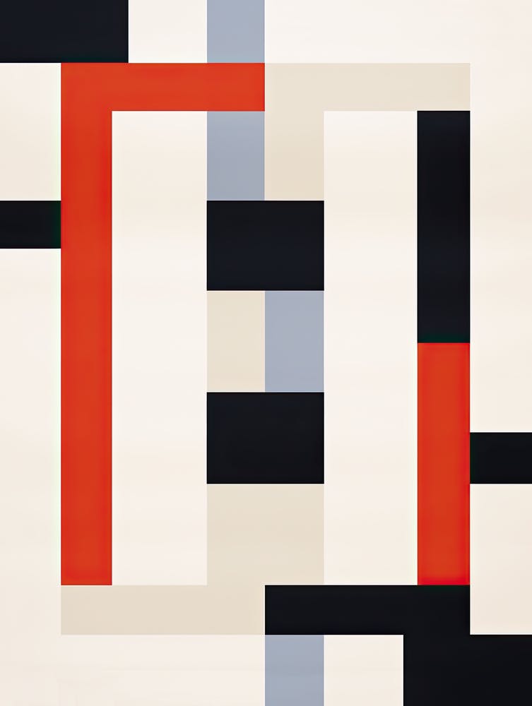 Angular Artistry; Mid Century Geometric Composition