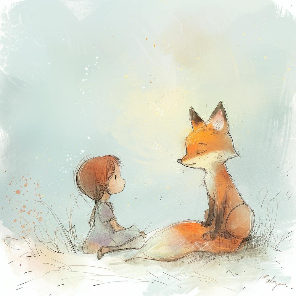 Little Girl And Fox