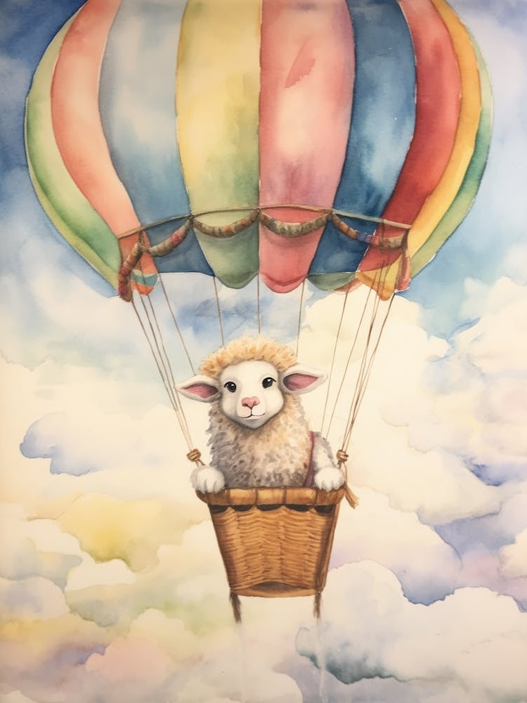 Baby Sheep 1 In A Hot Air Balloon