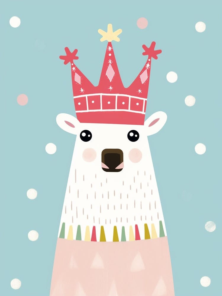 Little Llama 3 Wearing A Crown