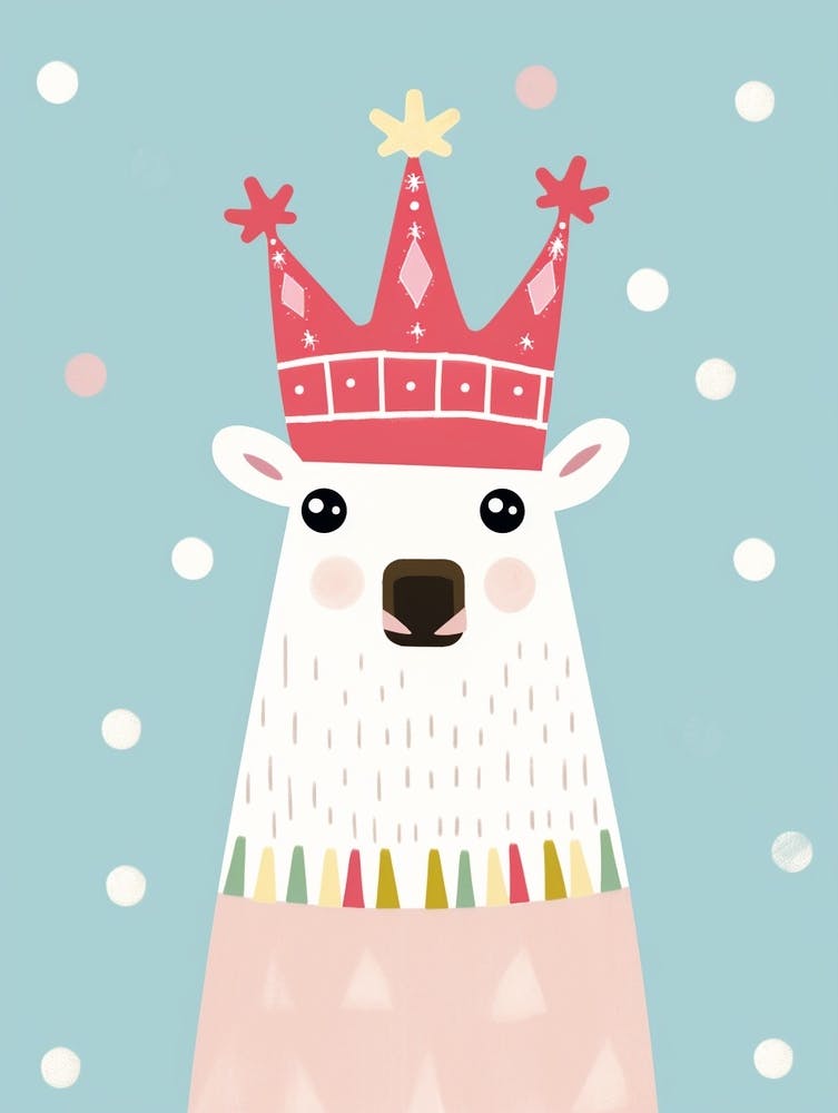 Little Llama 3 Wearing A Crown