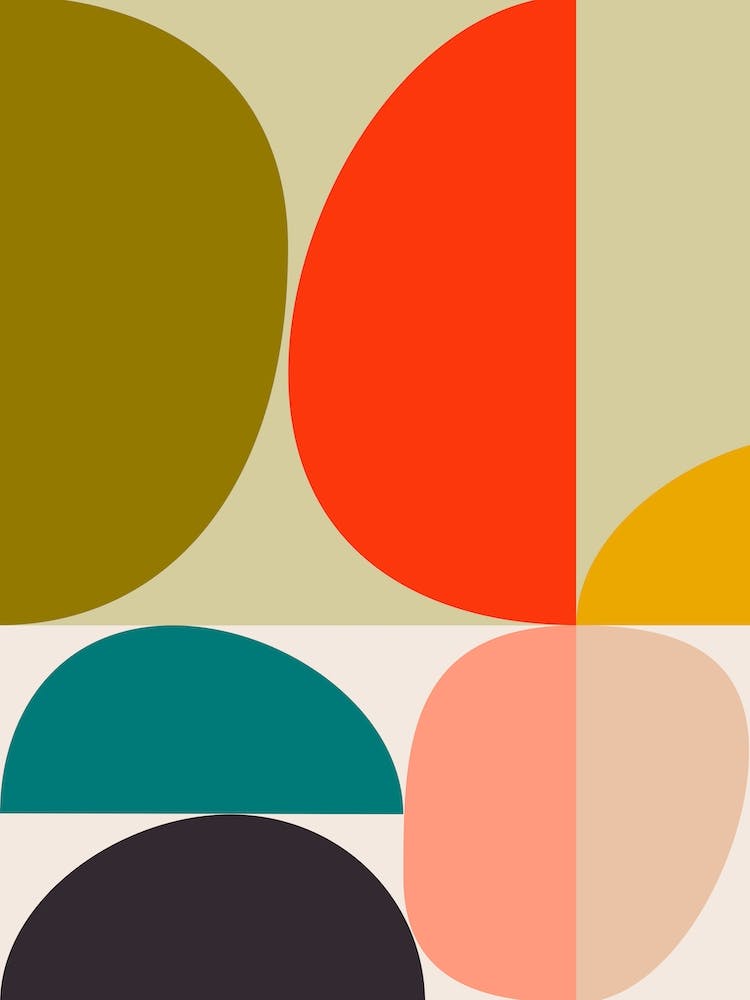 Mid-Century Pastell 8 Quadrat