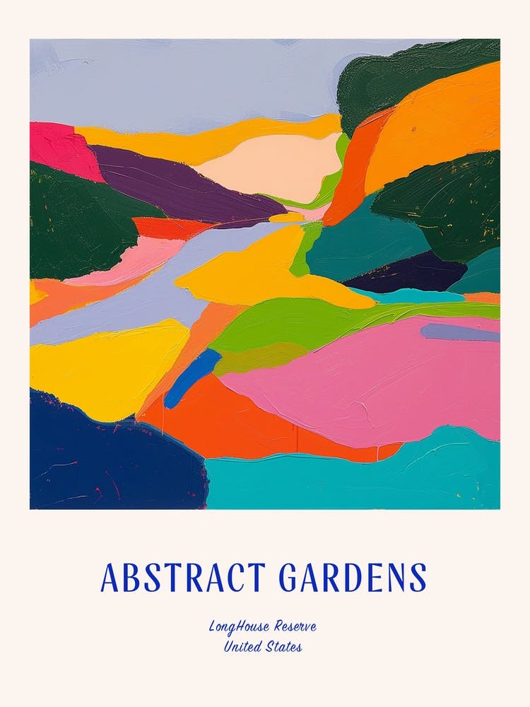 Colourful Gardens Longhouse Reserve Usa 1 Blue Poster