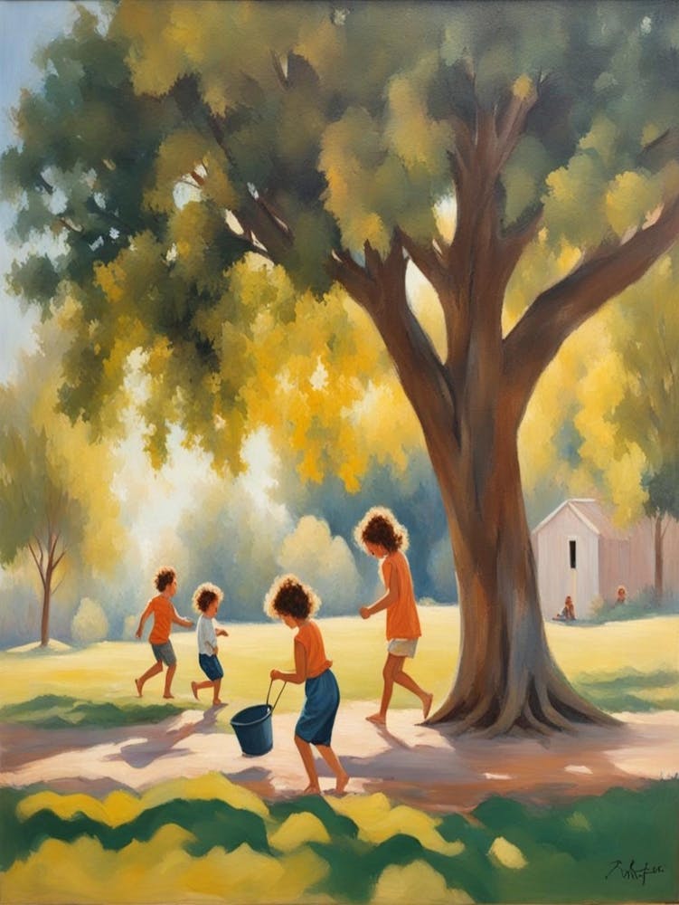 Children under the tree