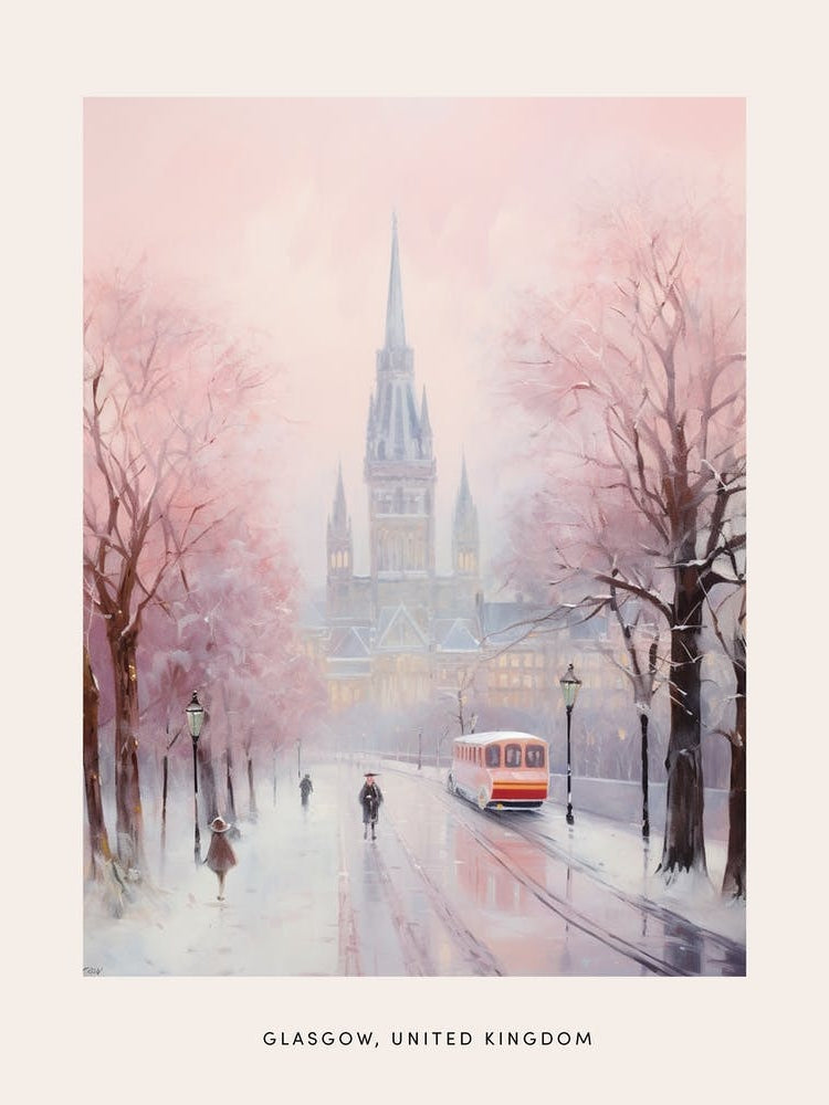 Dreamy Winter Painting Poster Glasgow United Kingdom 2