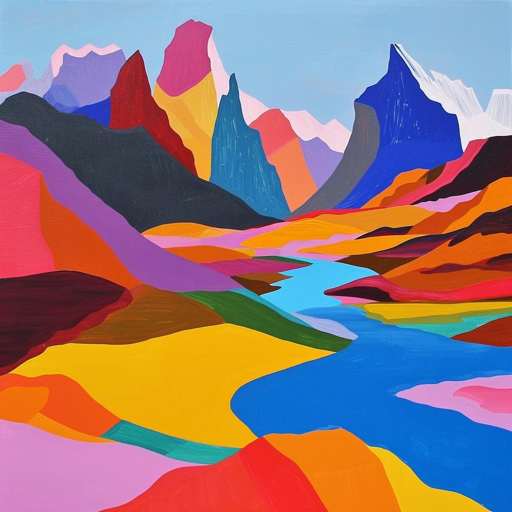 Colourful Abstract Torres Del Paine National Park Patagonia 1