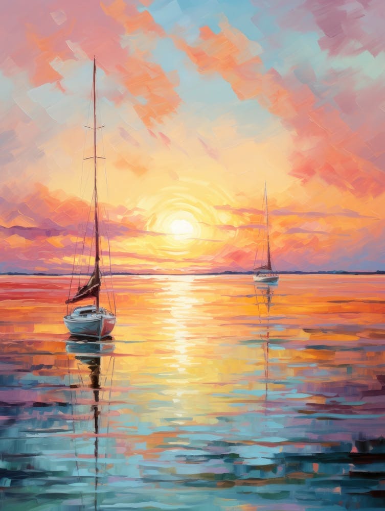 Sunset Sailboats