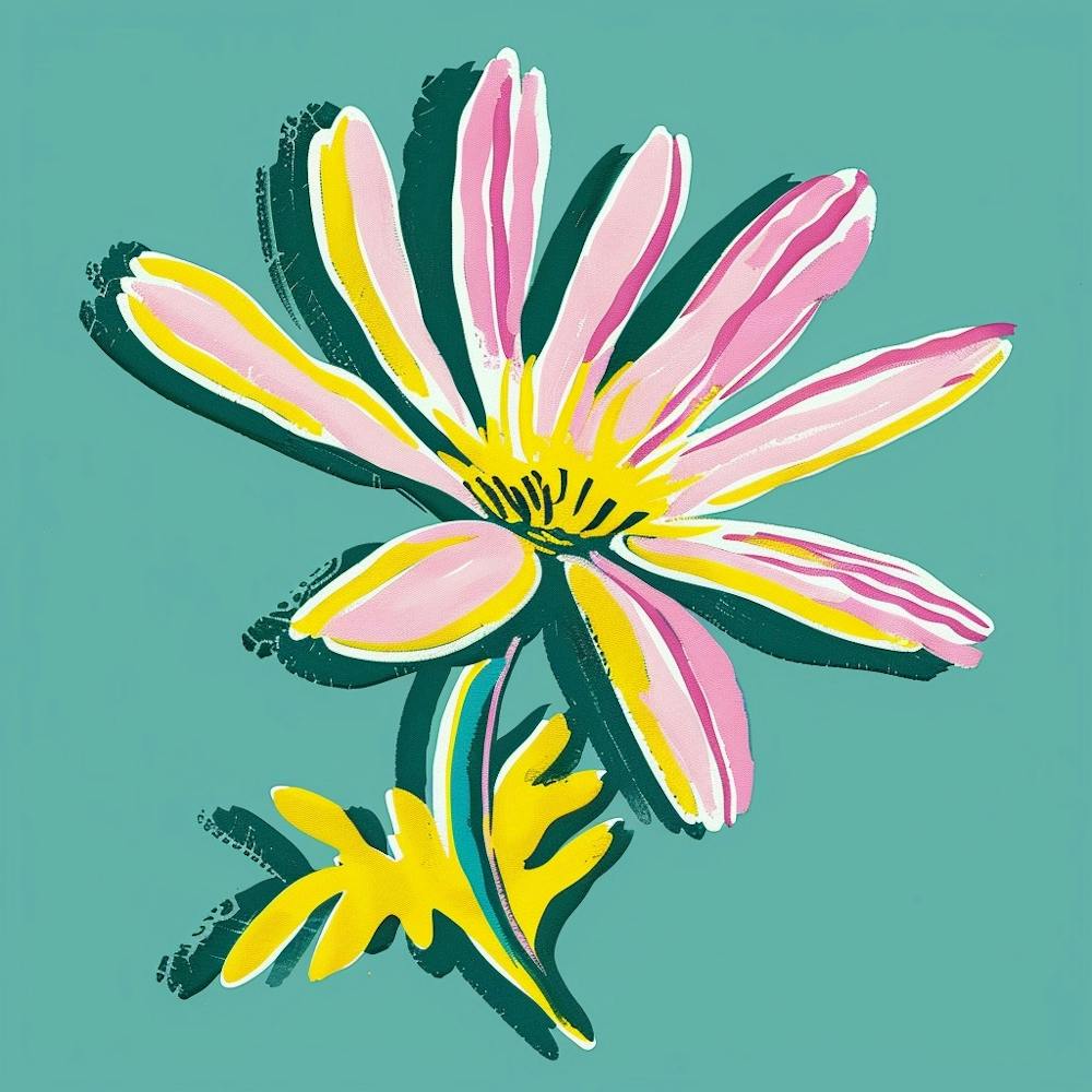 Cineraria 2 Square Flower Illustration