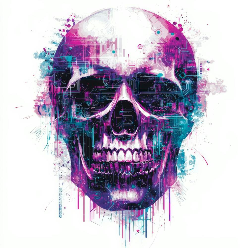 Skull - Digital Art.Generated AI. Wall 2