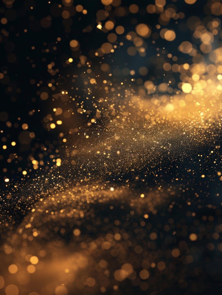 Gold Sparkles On Black Background 3