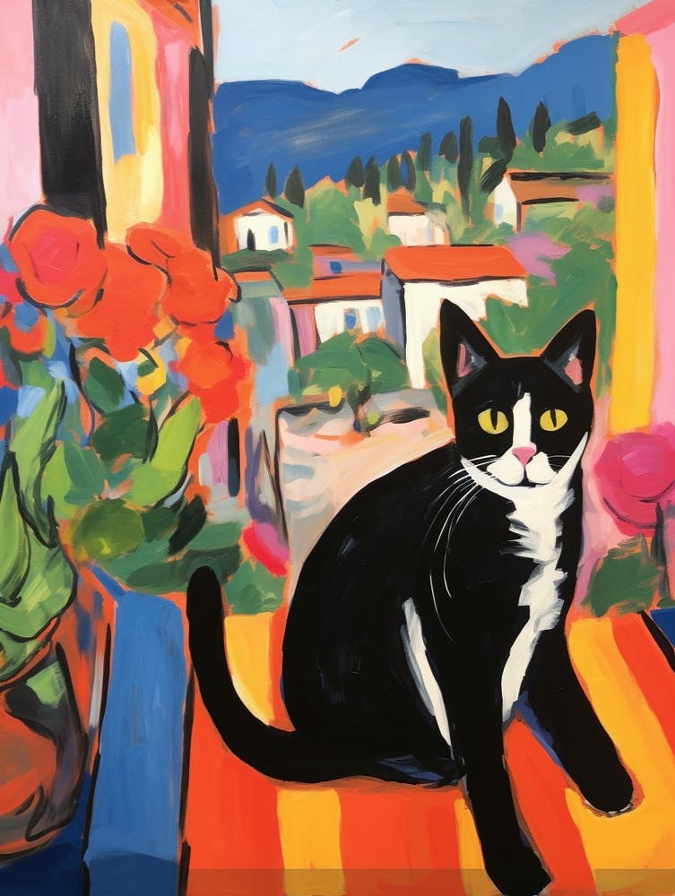 Painting Of A Cat In Cortona Italy 1