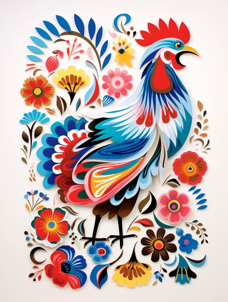 Scandinavian Bird Illustration Chicken 8