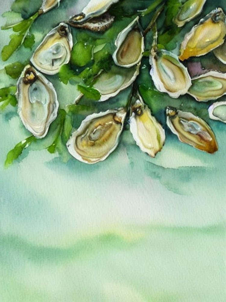 Oysters II Storybook Watercolour