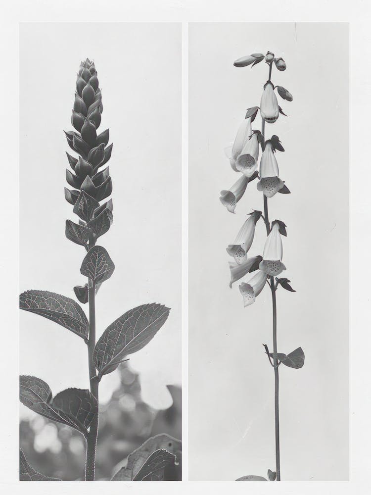 Foxglove Flower Photo Collage 2