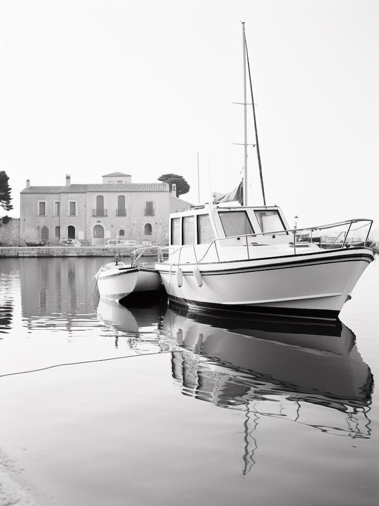 Saint Tropez, France, Black And White Old Photo 4