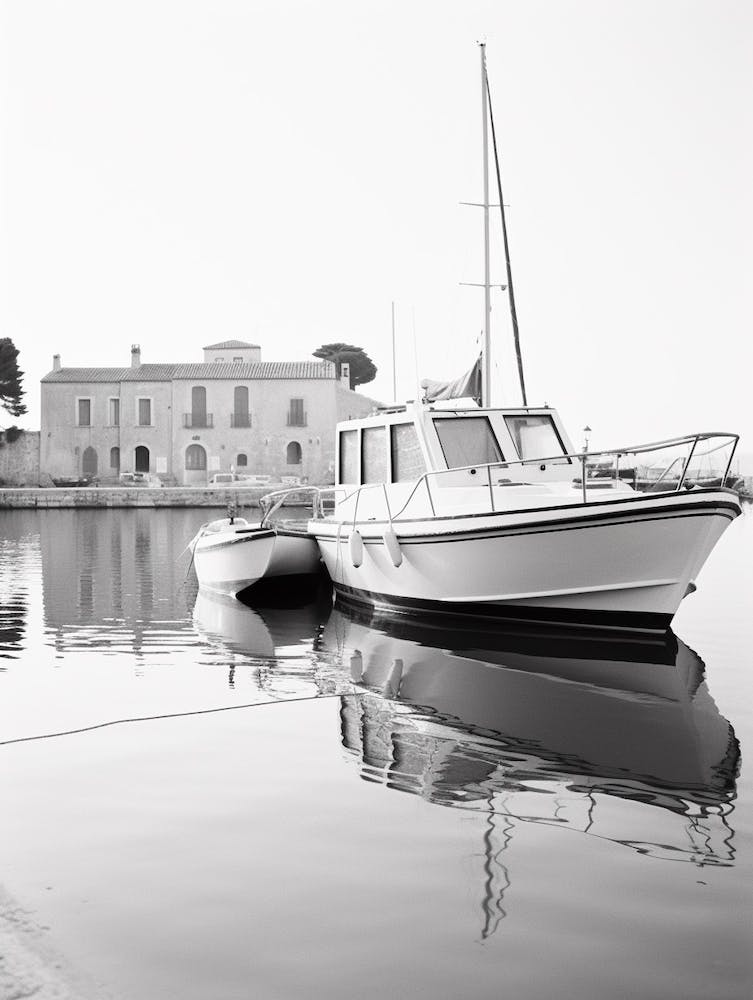 Saint Tropez, France, Black And White Old Photo 4