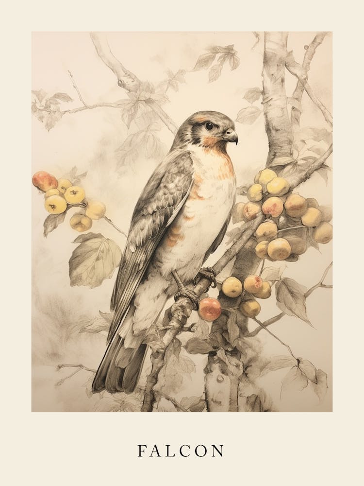 Beatrix Potter Inspired  Animal Watercolour Falcon 1