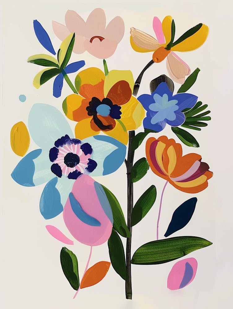 Painted Florals Orchid 1