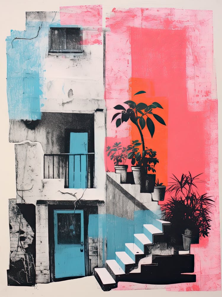 A House In Istanbul, Abstract Risograph Style 1