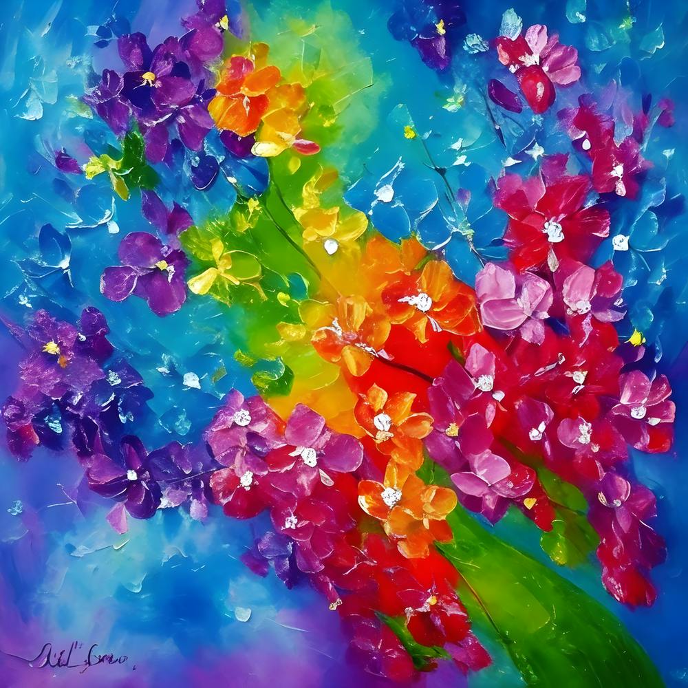 An Artistic Painting Suitable For Hanging On The Wall With Bright Colors And A Beautiful Background (2) (1)