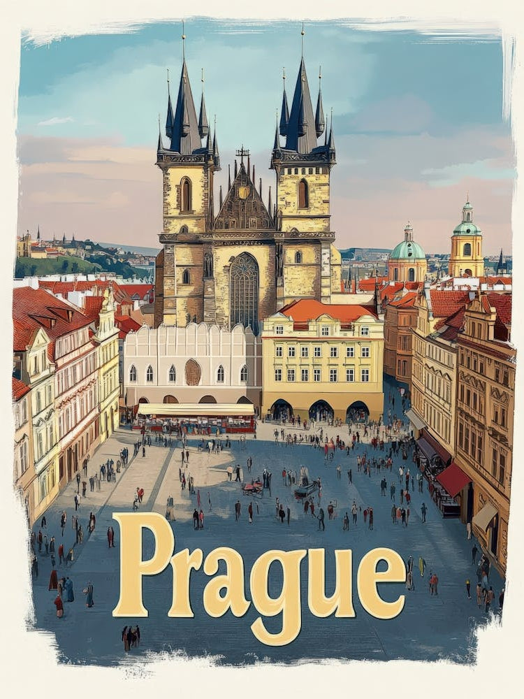 Aihrgdesign A Classic 1960s Travel Poster For Prague Showcasi 56e6aa63 6b67 4c8c 9c9d 86226a535c4a 2