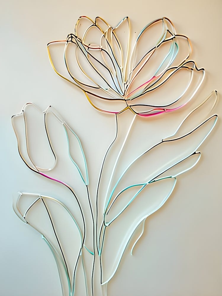 Acrylic Line Flower Art