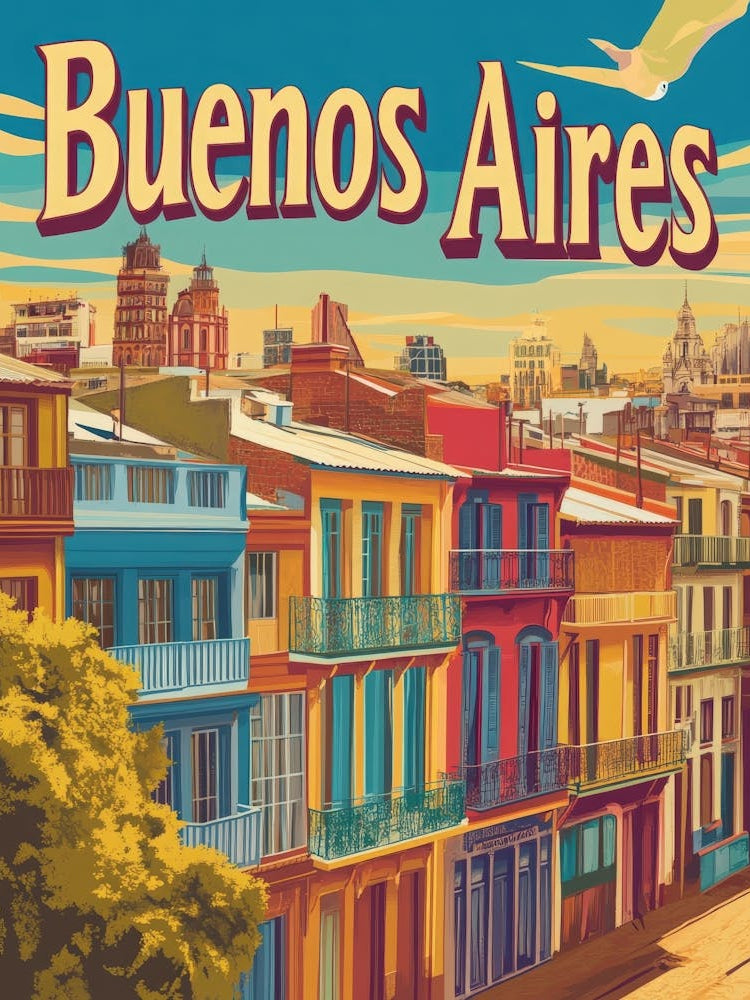 Aihrgdesign A Classic 1960s Travel Poster For Buenos Aires 2