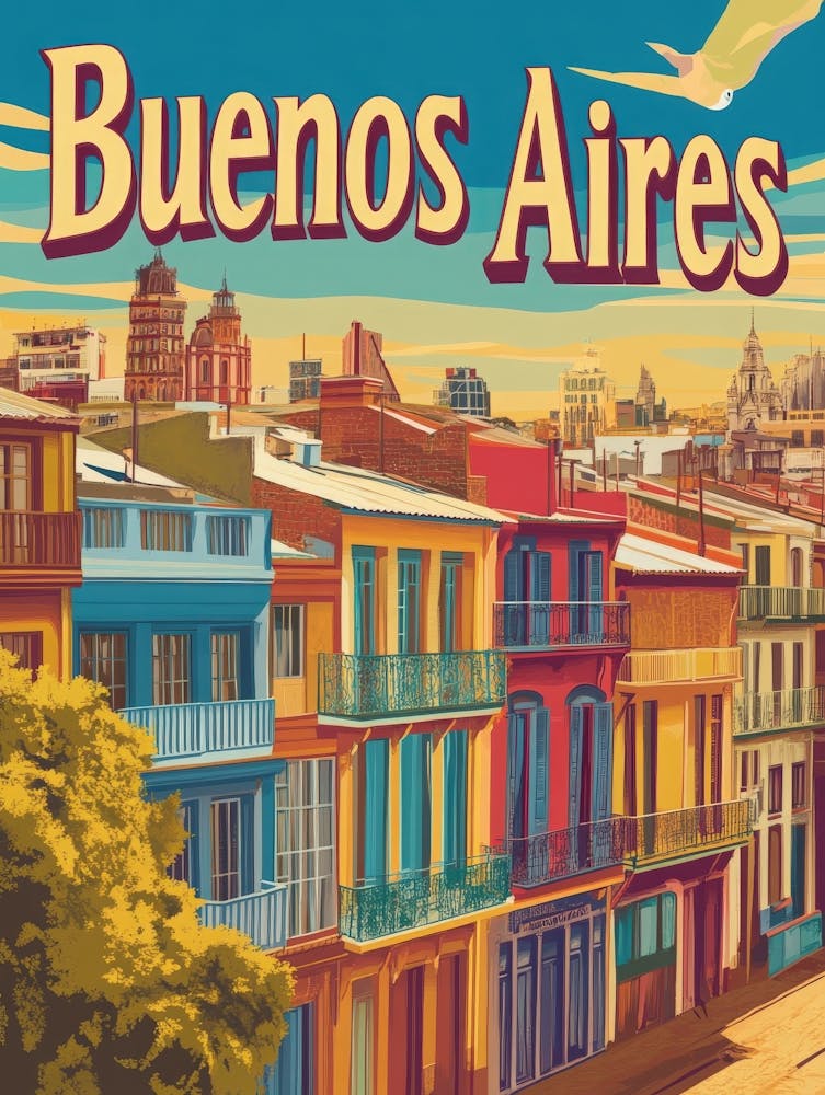 Aihrgdesign A Classic 1960s Travel Poster For Buenos Aires 2