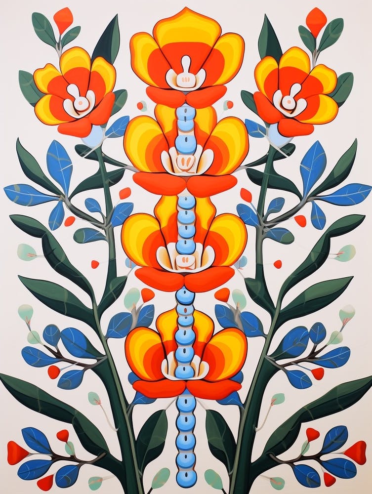 Flower Motif Painting Freesia