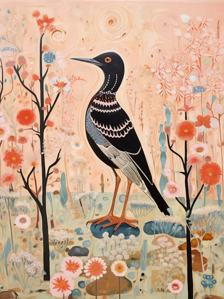 Magpie 1 Detailed Bird Painting