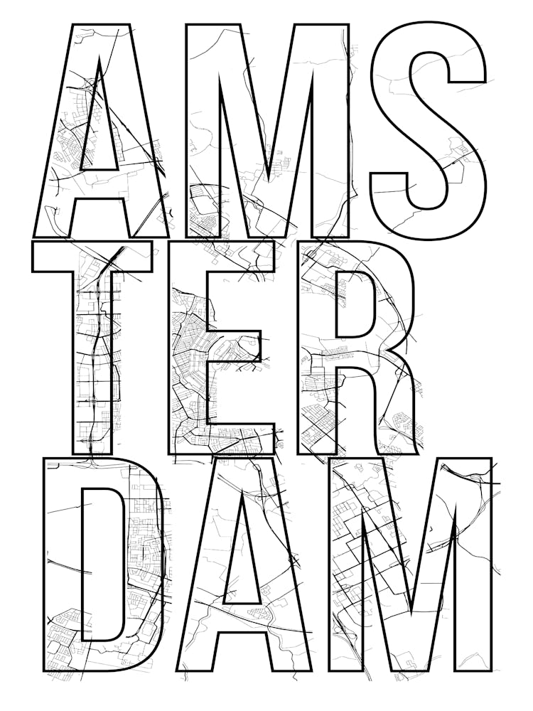 Amsterdam Street Map Typography