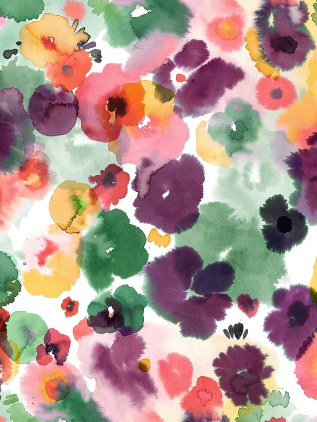Abstract Watercolor Flowers Spicy
