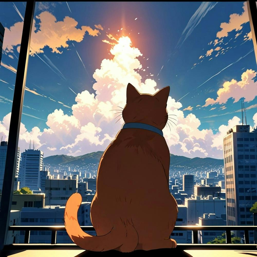 Cat Looking Out A Window