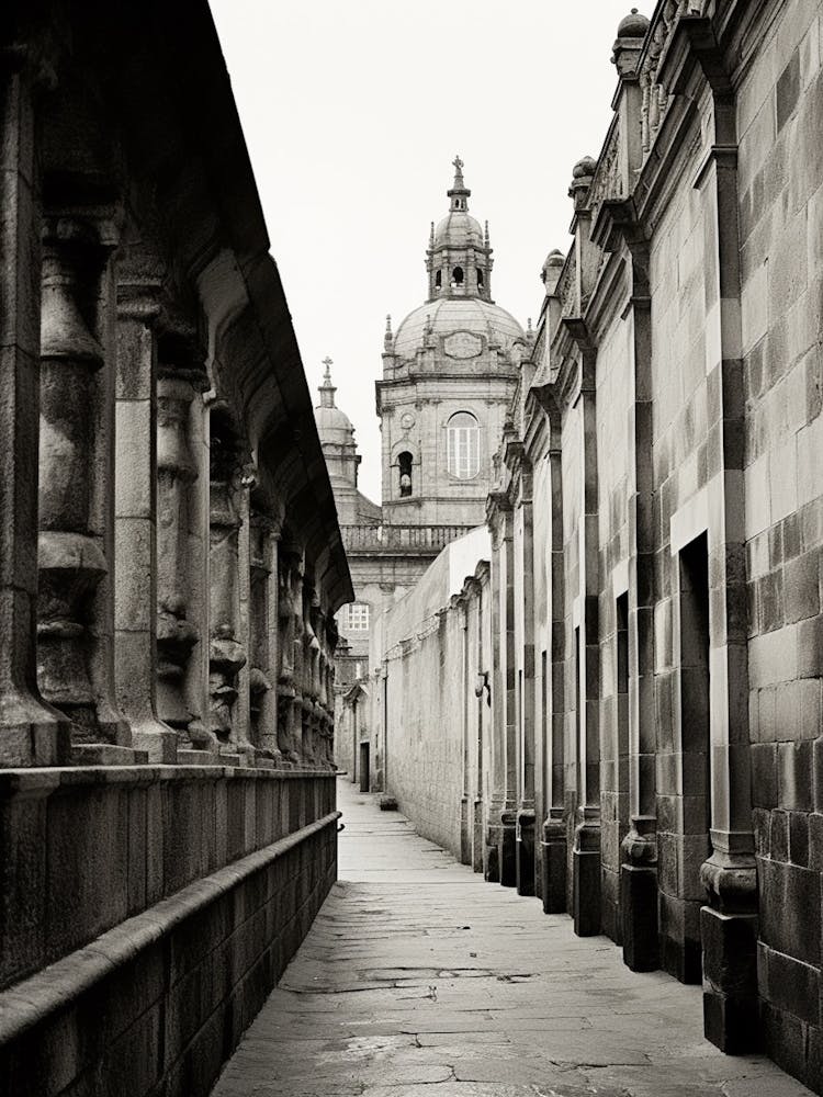 Santiago De Compostela, Spain, Black And White Analogue Photography 2