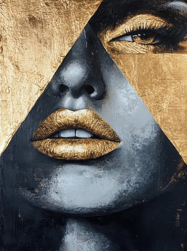 Gold And Black Canvas Print 77