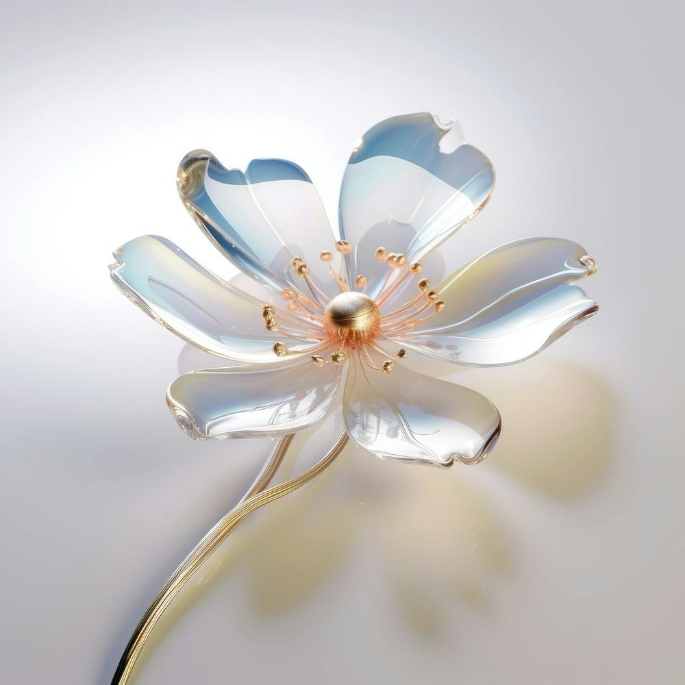 3d Rendering Of Delicate Glass Flower2