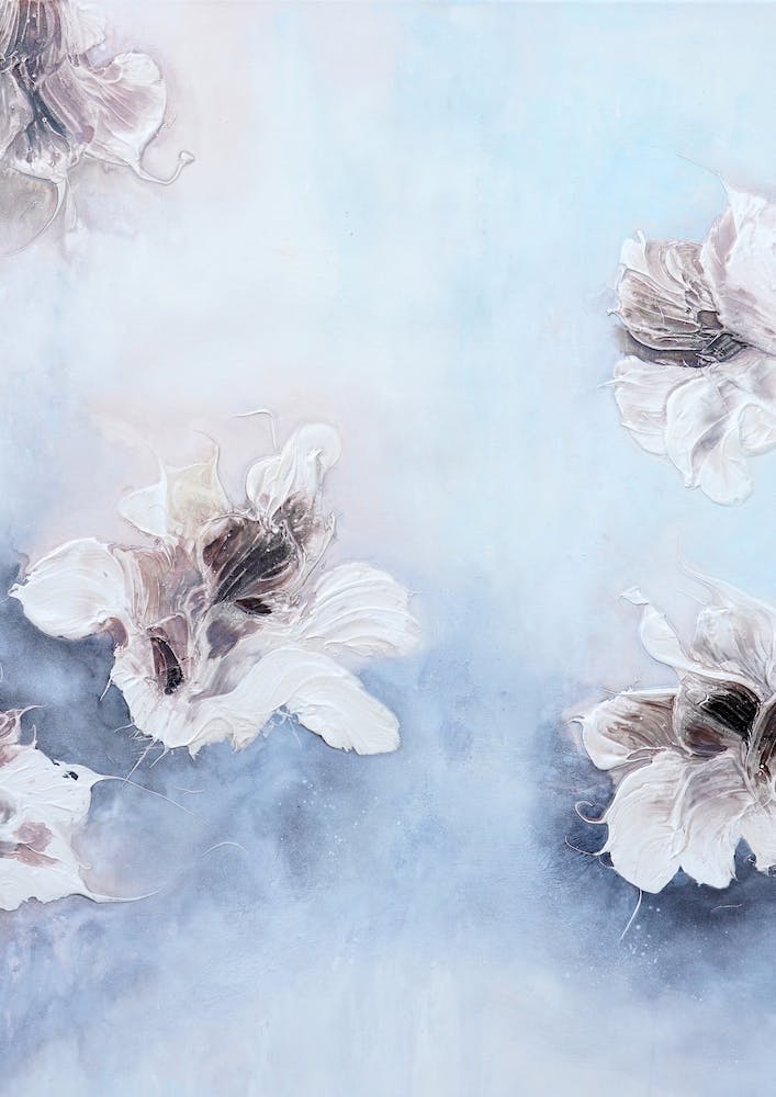 Light Blue Flower Painting