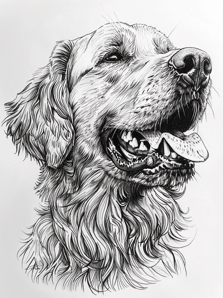 Golden Retriever Dog Line 1