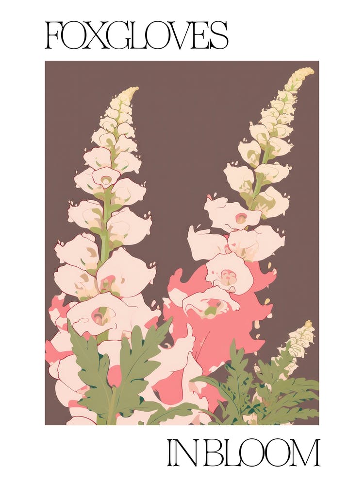 Foxgloves In Bloom Flowers Bold Illustration 4