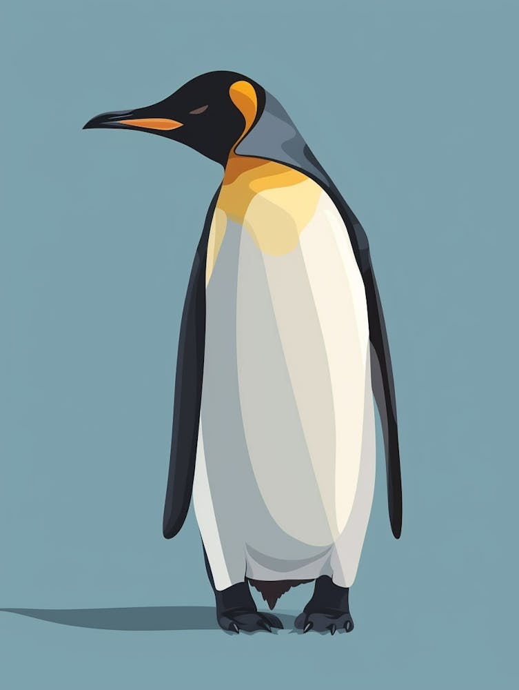 Emperor Penguin Santiago Island Minimalist Illustration 3