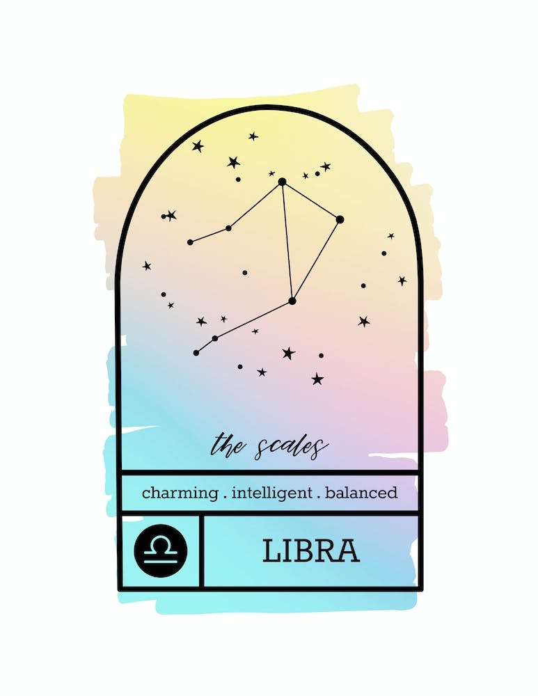Libra Zodiac Sign | Rainbow Gradient