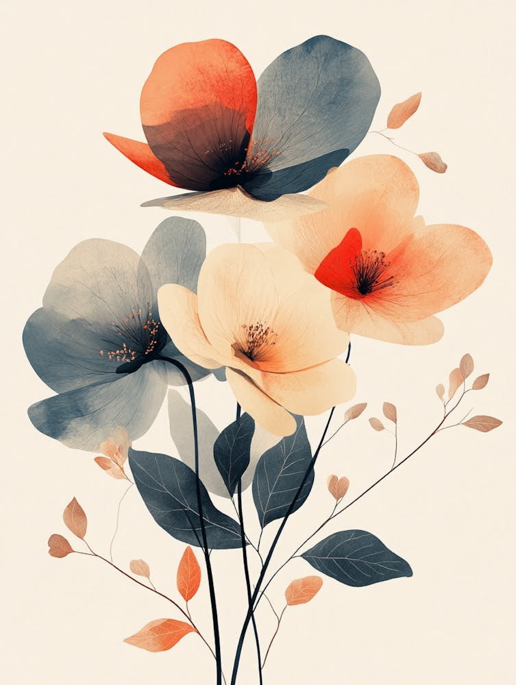 Flowers On A White Background 33